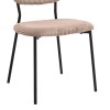 Kevin Megapap fabic dining chair in mocha color with black metal legs 48x51x87cm.