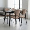 Kevin Megapap fabic dining chair in mocha color with black metal legs 48x51x87cm.