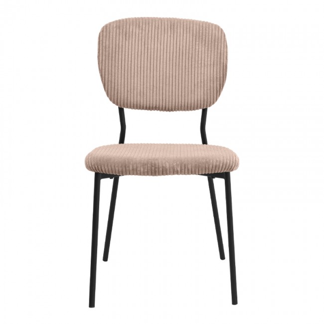 Kevin Megapap fabic dining chair in mocha color with black metal legs 48x51x87cm.