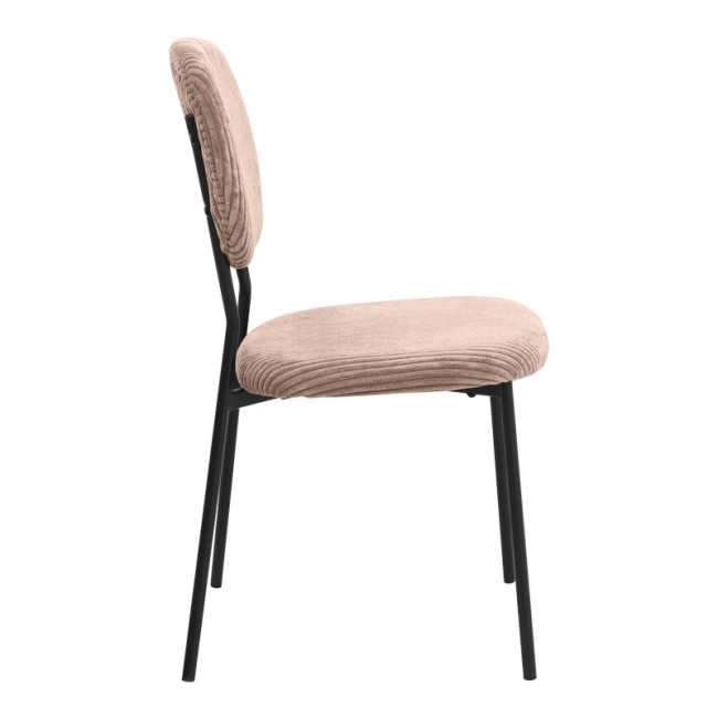Kevin Megapap fabic dining chair in mocha color with black metal legs 48x51x87cm.