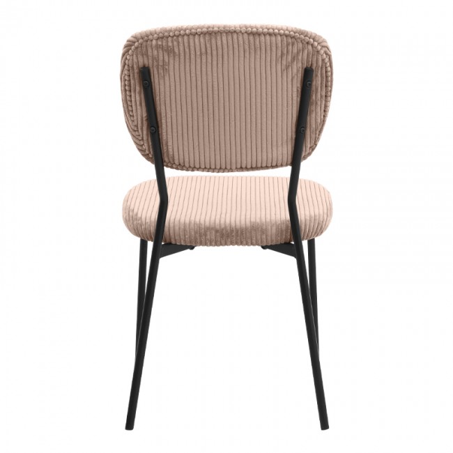 Kevin Megapap fabic dining chair in mocha color with black metal legs 48x51x87cm.