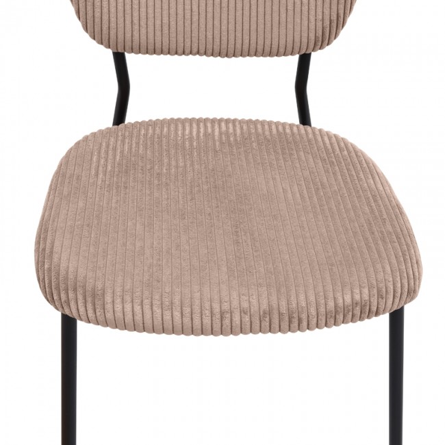 Kevin Megapap fabic dining chair in mocha color with black metal legs 48x51x87cm.