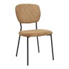 Kevin Megapap fabic dining chair in yellow color with black metal legs 48x51x87cm.