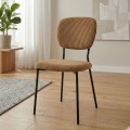 Kevin Megapap fabic dining chair in yellow color with black metal legs 48x51x87cm.