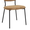 Kevin Megapap fabic dining chair in yellow color with black metal legs 48x51x87cm.