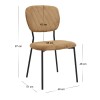 Kevin Megapap fabic dining chair in yellow color with black metal legs 48x51x87cm.