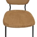 Kevin Megapap fabic dining chair in yellow color with black metal legs 48x51x87cm.