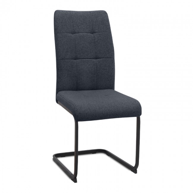 Laura Megapap fabric dining chair  in anthracite color with black metal base 42x58x98cm.