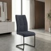 Laura Megapap fabric dining chair  in anthracite color with black metal base 42x58x98cm.