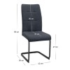Laura Megapap fabric dining chair  in anthracite color with black metal base 42x58x98cm.