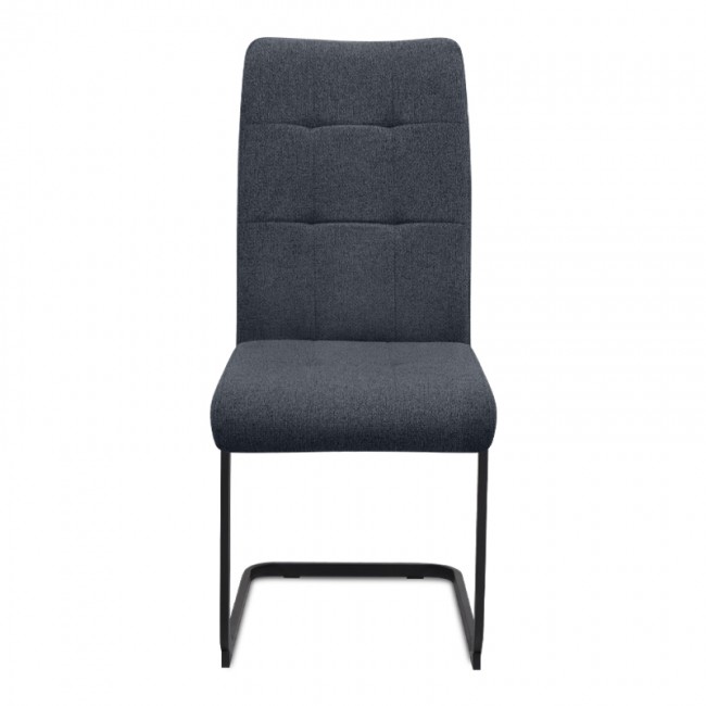Laura Megapap fabric dining chair  in anthracite color with black metal base 42x58x98cm.