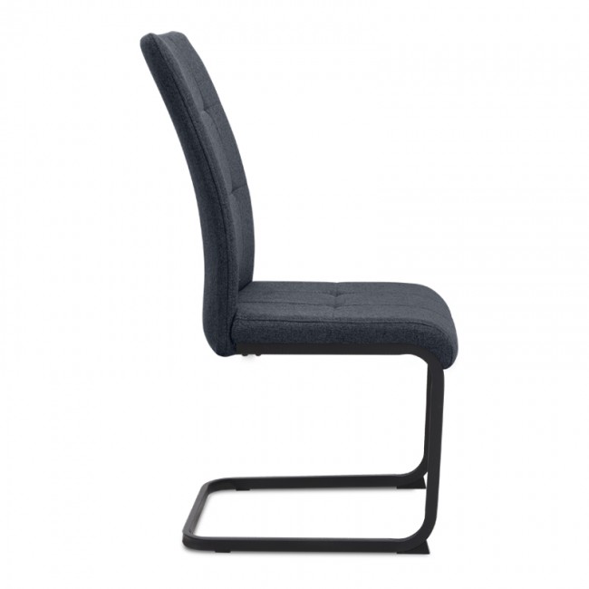 Laura Megapap fabric dining chair  in anthracite color with black metal base 42x58x98cm.