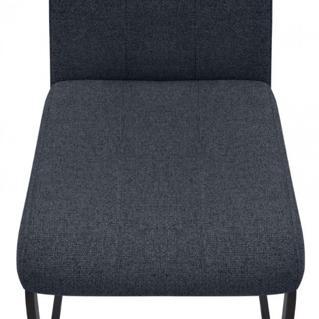 Laura Megapap fabric dining chair  in anthracite color with black metal base 42x58x98cm.