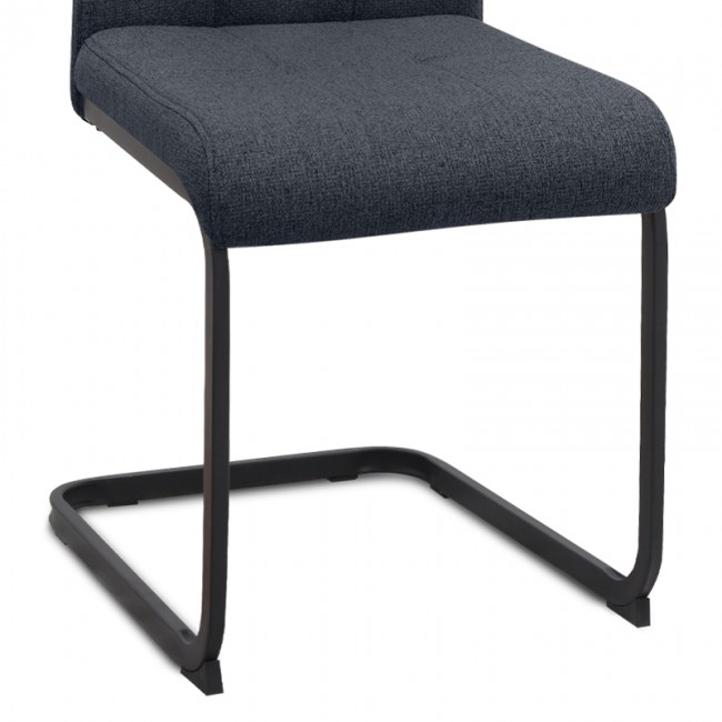 Laura Megapap fabric dining chair  in anthracite color with black metal base 42x58x98cm.