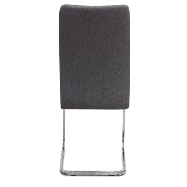 Καρέκλα τραπεζαρίας Laura Megapap γκρι ύφασμα - μεταλλική βάση χρωμίου 42x58x98εκ.