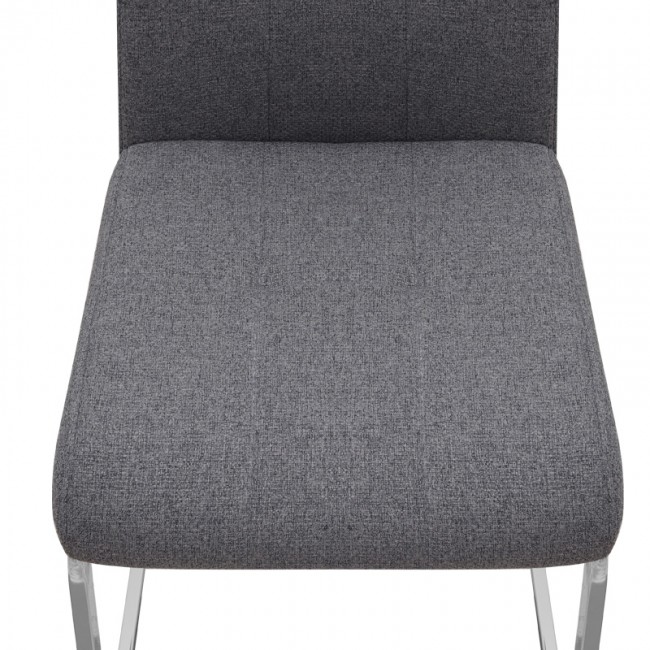 Καρέκλα τραπεζαρίας Laura Megapap γκρι ύφασμα - μεταλλική βάση χρωμίου 42x58x98εκ.