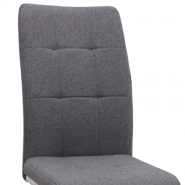 Καρέκλα τραπεζαρίας Laura Megapap γκρι ύφασμα - μεταλλική βάση χρωμίου 42x58x98εκ.