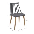 LAVIDA Chair Metal Natural, PP Anthracite
