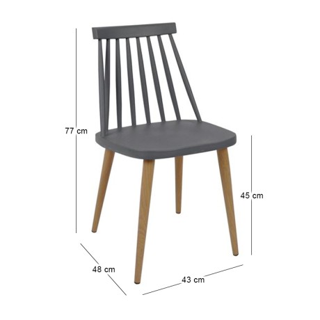 LAVIDA Chair Metal Natural, PP Anthracite