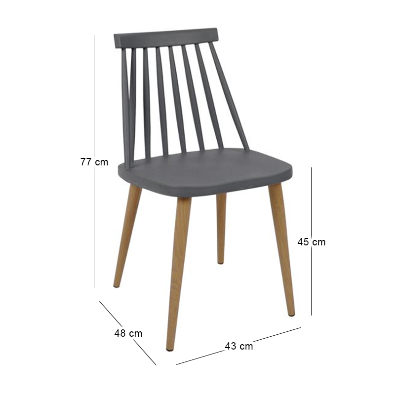 LAVIDA Chair Metal Natural, PP Anthracite