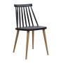 Lavida chair with metallic legs and Pp coating in black color 43x48x77cm.