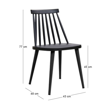 LAVIDA Chair Metal/PP Full Black