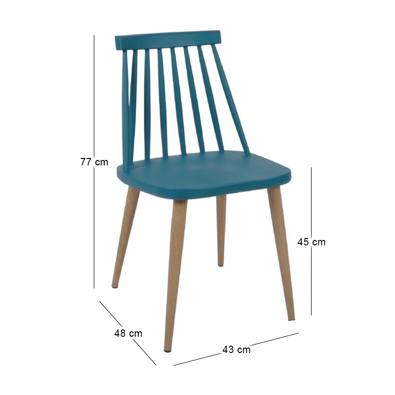LAVIDA Chair Metal Natural, PP Blue