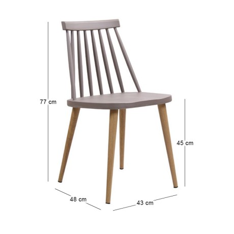 LAVIDA Chair Metal Natural, PP Sand Beige
