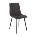 Καρέκλα τραπεζαρίας Lydia ύφασμα suede χρώμα μαύρο 44x55x86εκ.