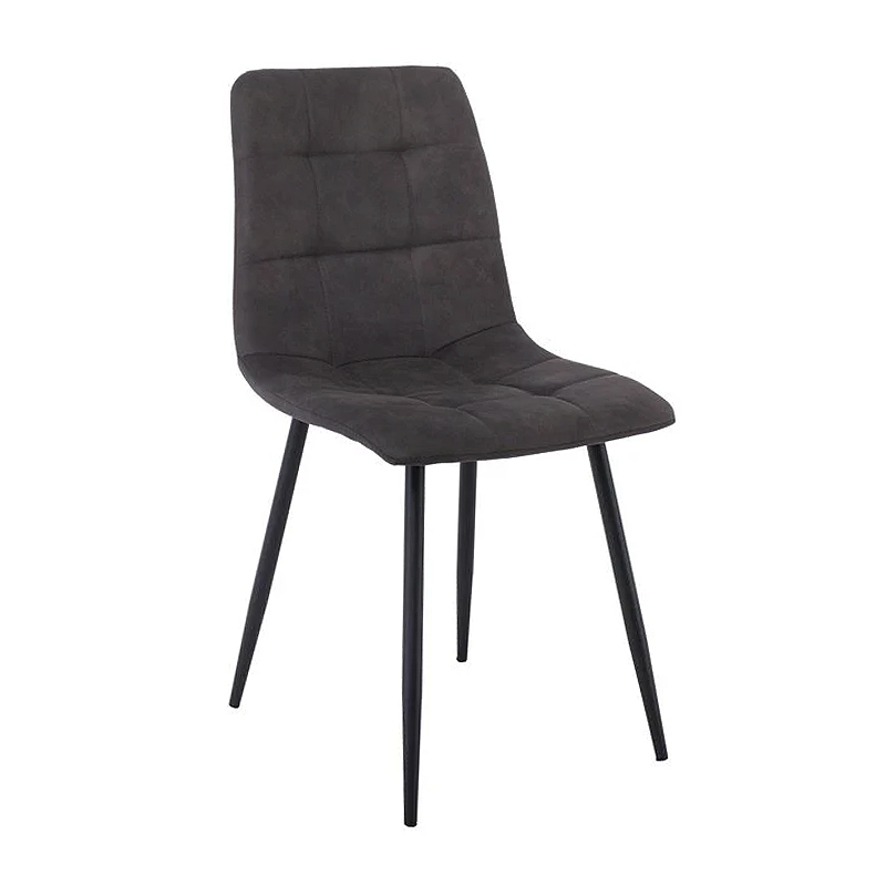 Καρέκλα τραπεζαρίας Lydia ύφασμα suede χρώμα μαύρο 44x55x86εκ.