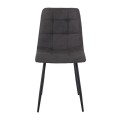 Καρέκλα τραπεζαρίας Lydia ύφασμα suede χρώμα μαύρο 44x55x86εκ.