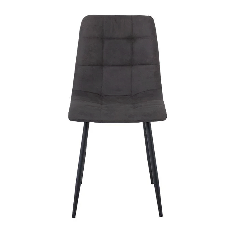Καρέκλα τραπεζαρίας Lydia ύφασμα suede χρώμα μαύρο 44x55x86εκ.