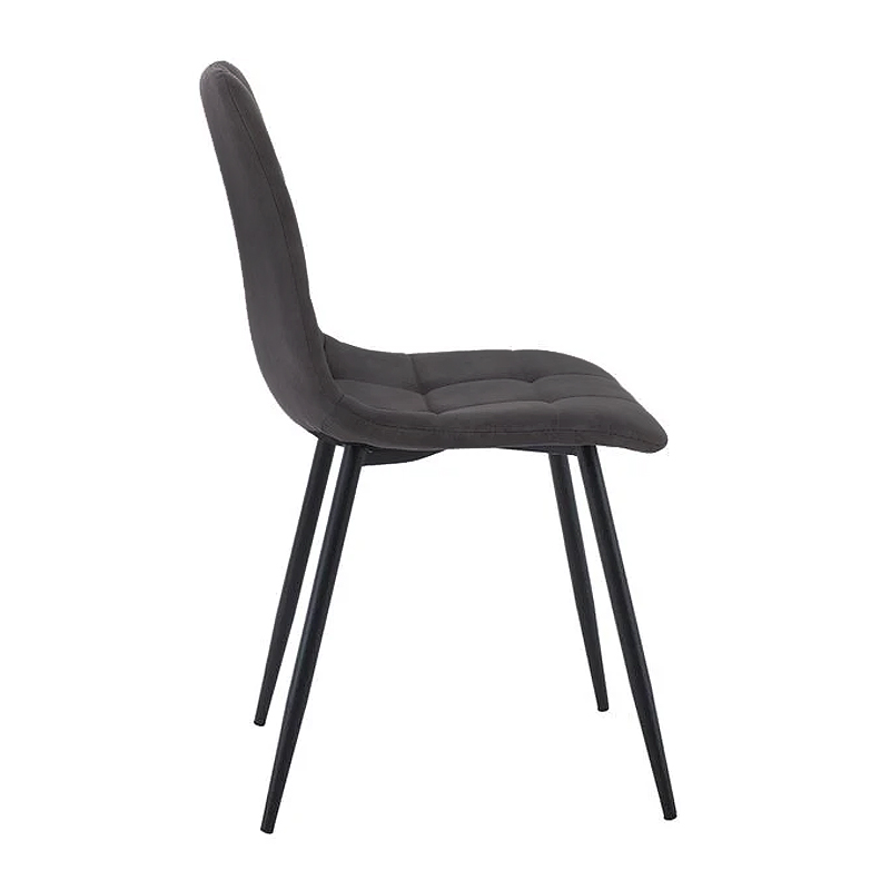 Καρέκλα τραπεζαρίας Lydia ύφασμα suede χρώμα μαύρο 44x55x86εκ.