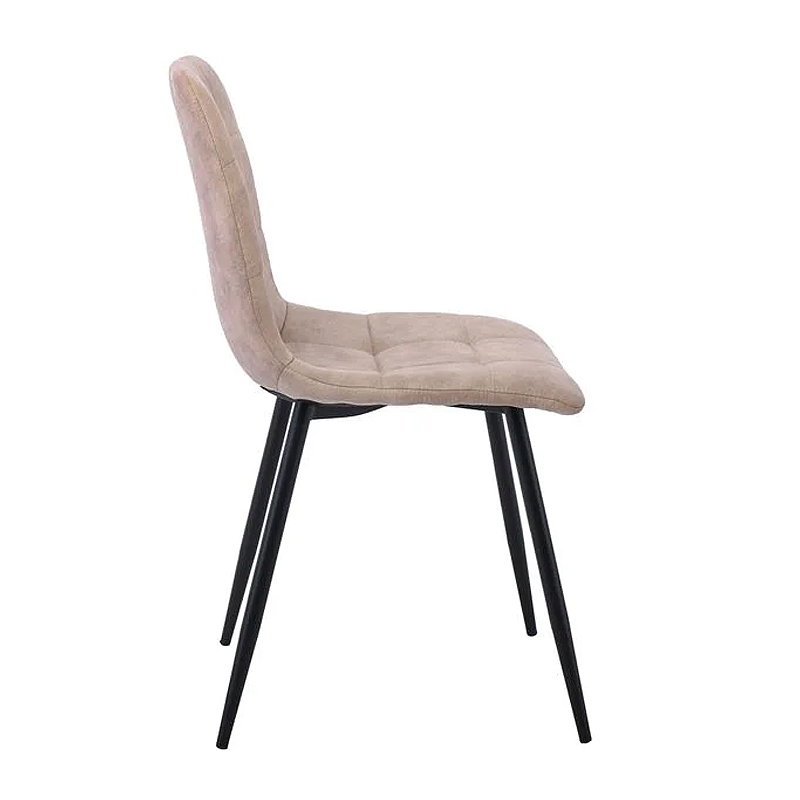 Καρέκλα τραπεζαρίας Lydia ύφασμα suede χρώμα μπεζ 44x55x86εκ.