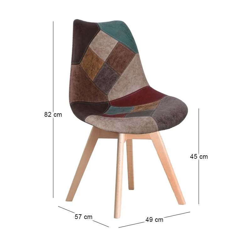MARTIN Chair Fabric Patchwork Misty Brown