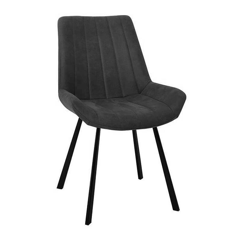MATT Chair Black Metal/Suede Dark Grey Fabric