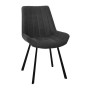 MATT Chair Black Metal/Suede Dark Grey Fabric