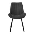 MATT Chair Black Metal/Suede Dark Grey Fabric