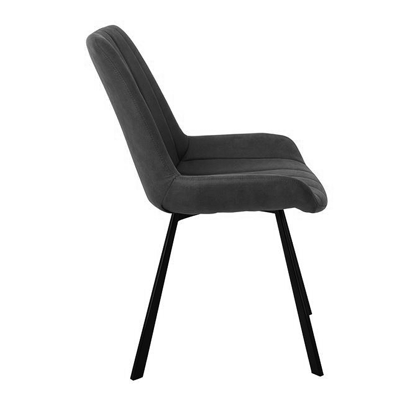 MATT Chair Black Metal/Suede Dark Grey Fabric