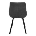 MATT Chair Black Metal/Suede Dark Grey Fabric