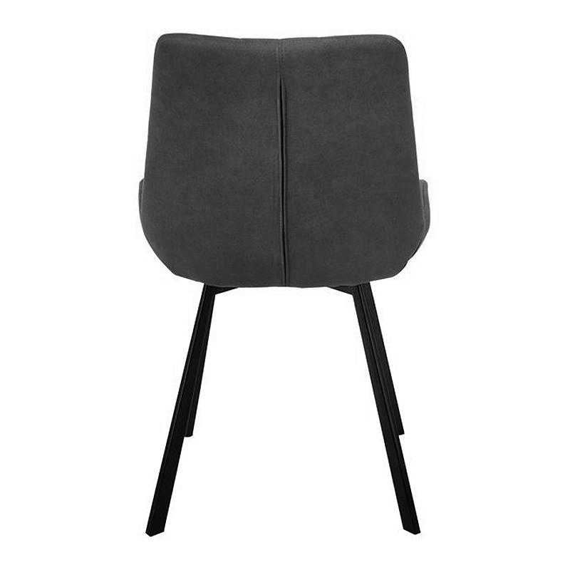 MATT Chair Black Metal/Suede Dark Grey Fabric