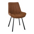 MATT Chair Black Metal/Suede Brown Fabric