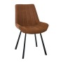MATT Chair Black Metal/Suede Brown Fabric