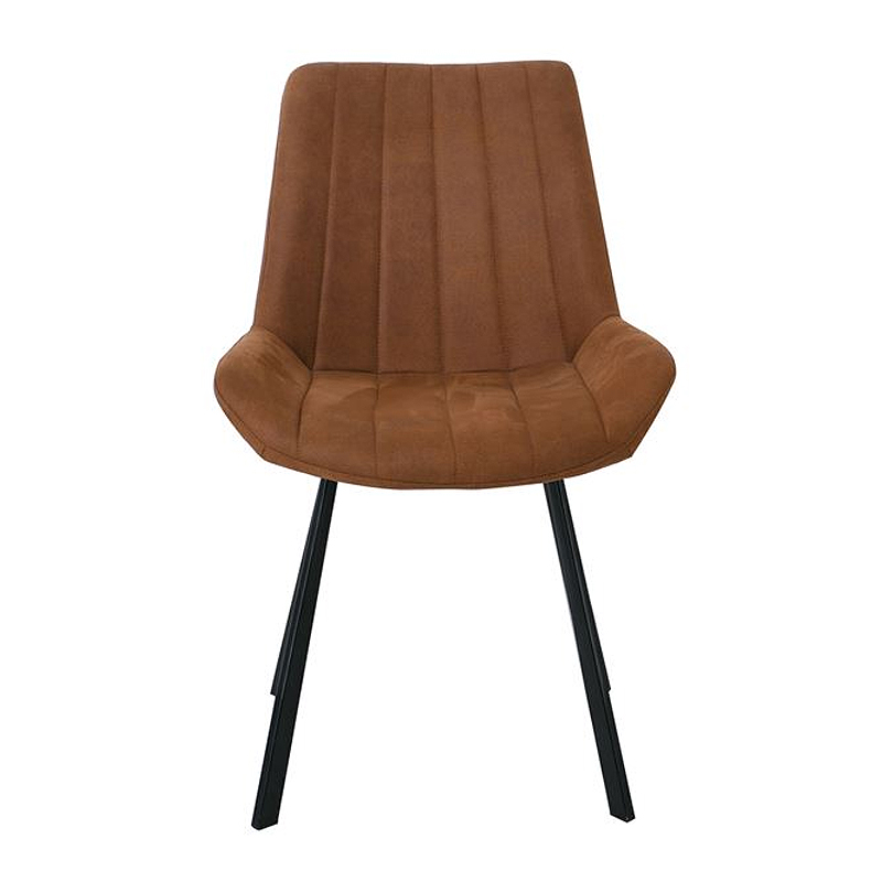 MATT Chair Black Metal/Suede Brown Fabric