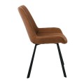 MATT Chair Black Metal/Suede Brown Fabric