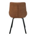 MATT Chair Black Metal/Suede Brown Fabric