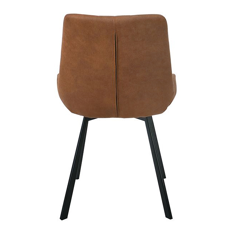 MATT Chair Black Metal/Suede Brown Fabric