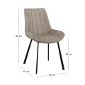 MATT Chair Black Metal/Suede Beige Fabric
