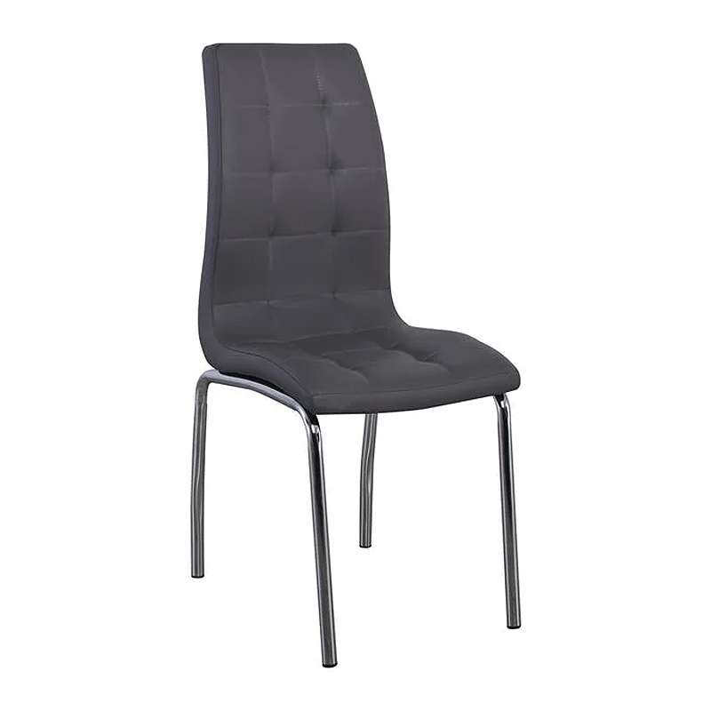 MELVA Chair Chrome, PU Grey