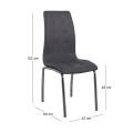 MELVA Chair Chrome, PU Grey